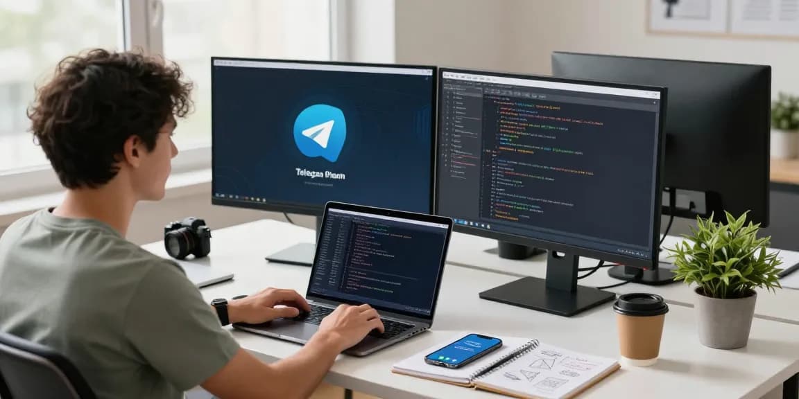 Explore Telegram Download's secure messaging features in a dynamic tech workspace.
