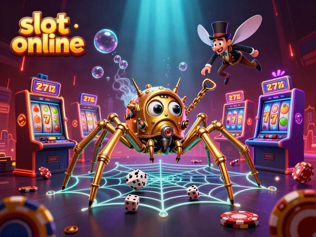 Catch jackpot wins with immersive slot online gaming in this vibrant 3D illustration