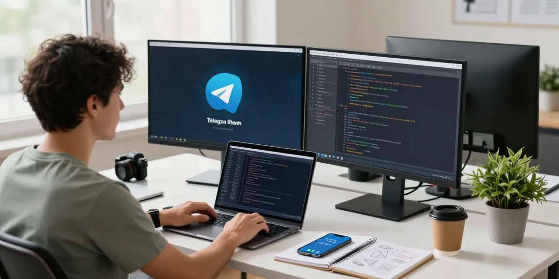 Explore Telegram Download's secure messaging features in a dynamic tech workspace.