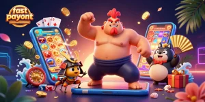 Experience fast payout casinos online with instant withdrawals highlighted in a dynamic 3D casino scene.